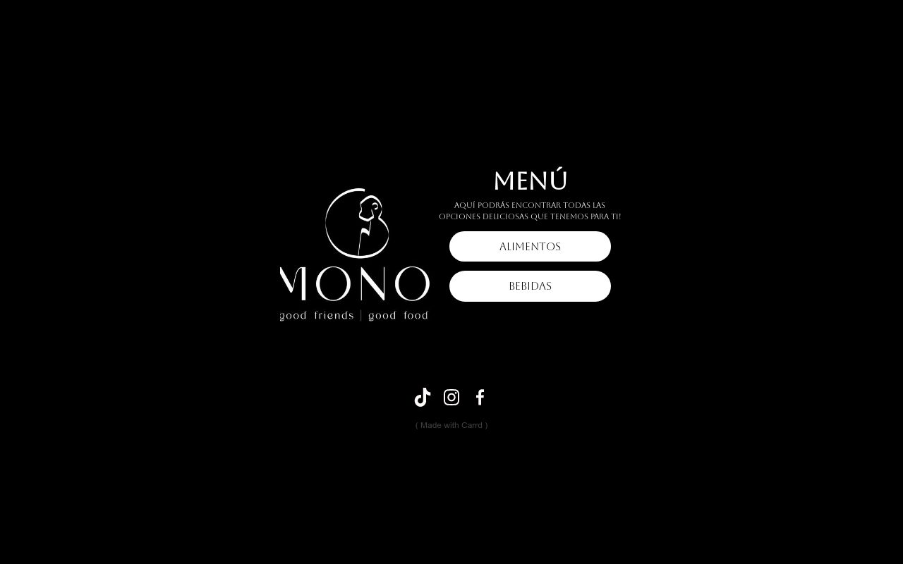 Mono Menu Menú de Mono
